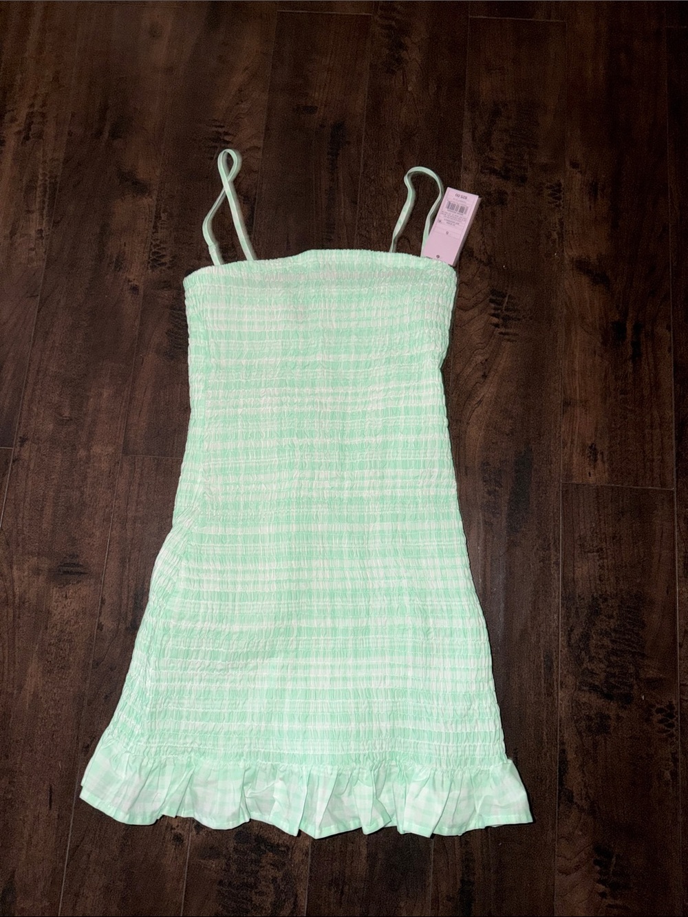 wild fable Mint Green Smocked Ruffle-Hem Mini Dress
